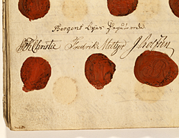 En av Grunnlovens siste sider med segl.