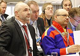 Stortingspresident Dag Terje Andersen og sametingspresident Egil Olli.