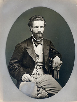 Arkitekt Emil Victor Langlet (1824–1898). Portrettet var en gave til Stortinget fra hans familie. Stortingsarkivet.