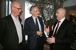 Trond Bakkevig (styreleder i Fondet for dansk-norsk samarbeid), Bertel Haarder (Folketingets nestformann) og stortingspresident Dag Terje Andersen.