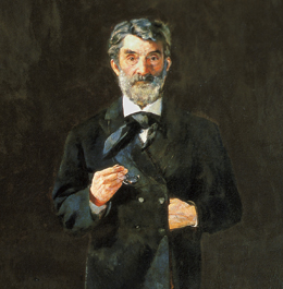 Utsnitt av Christian Krogh sitt maleri av «parlamentarismens far», Johan Sverdrup. © Stortingsarkivet/ foto: Teigens fotoatelier as.