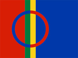 Det samiske flagget. Foto: Wikimedia Commons.