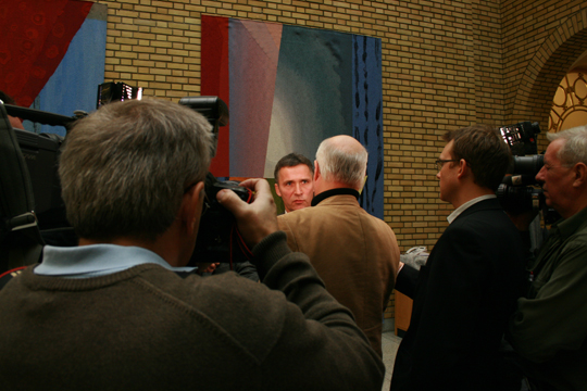 Statsminister Stoltenberg i vandrehallen