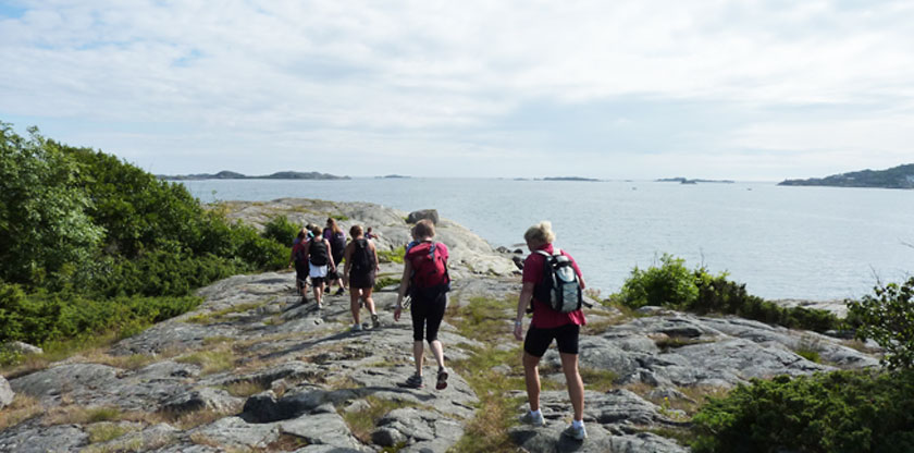 Fottur på svaberg. Foto: Vestfold fylkeskommune.