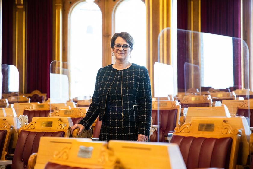 – Vi er opptatt av å hindre smittespredning både til og fra Stortinget, og å trygge Stortingets samfunnskritiske oppgaver, sier stortingspresident Tone W. Trøen. Foto: Stortinget