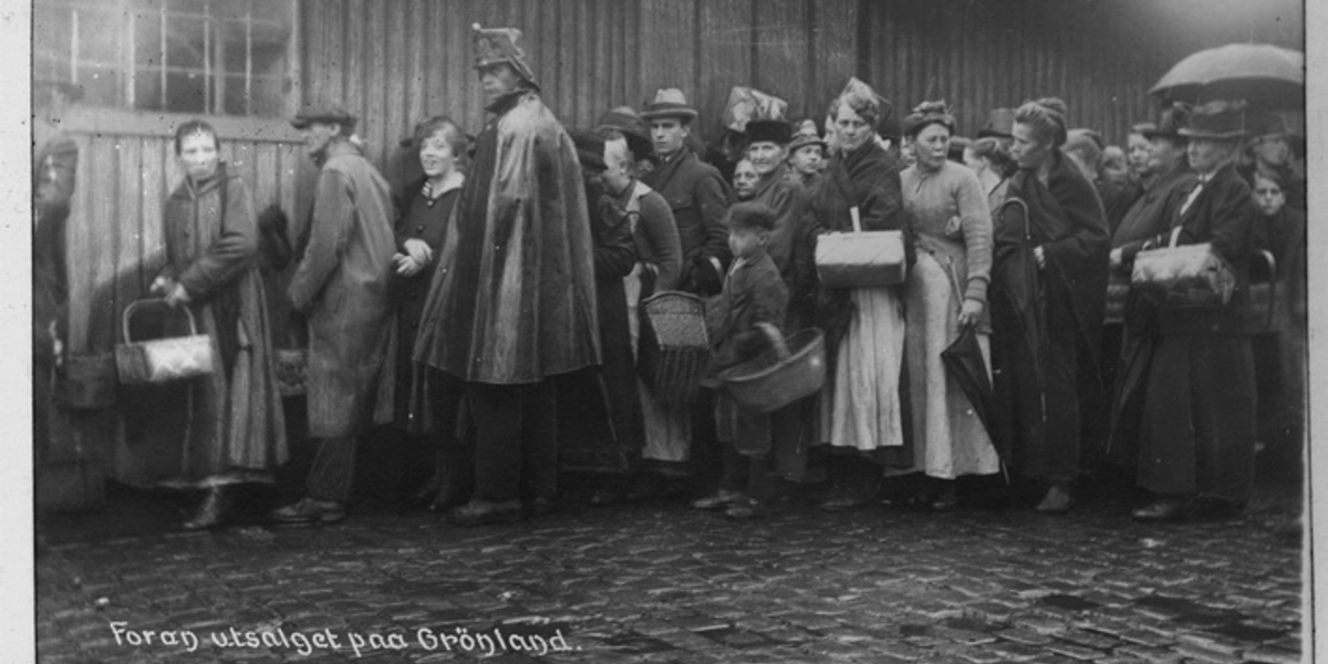 Foran utsalget på Grønland, 1916. Foto: Oslo museum