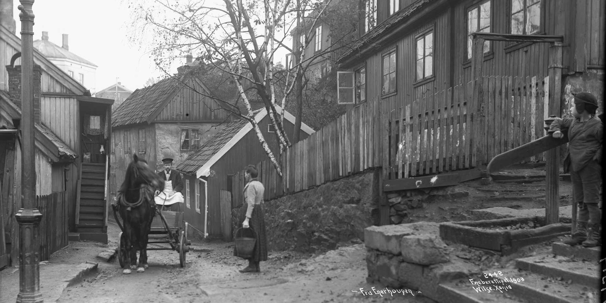 Boligstrøk på Enerhaugen i Oslo, 1903. Foto: Oslo museum