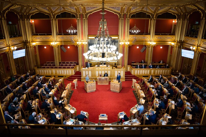 Stortinget stenger publikumsgalleriet frem til 12.01.2022. Foto: Stortinget