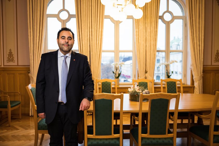 Stortingspresident Masud Gharahkhani tar imot Estlands president Alar Karis 4. februar. Foto: Stortinget