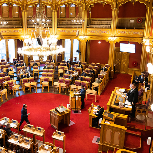 Spørretimen 5. januar 2022. Foto: Stortinget.
