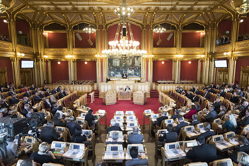Fra Stortingets konstituering, 2016. Foto: Stortinget.