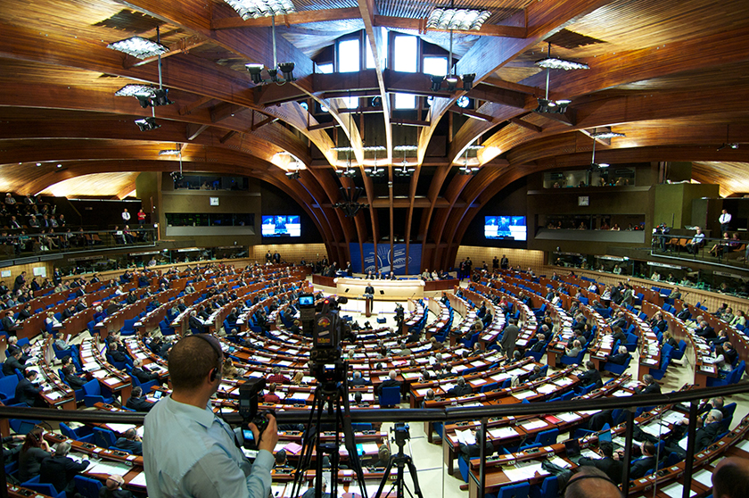 Plenumssalen i Strasbourg. Foto: Europarådets parlamentarikerforsamling (PACE).