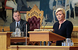 Finanstalen 8. oktober 2014.
Foto: Lise Åserud/NTB scanpix