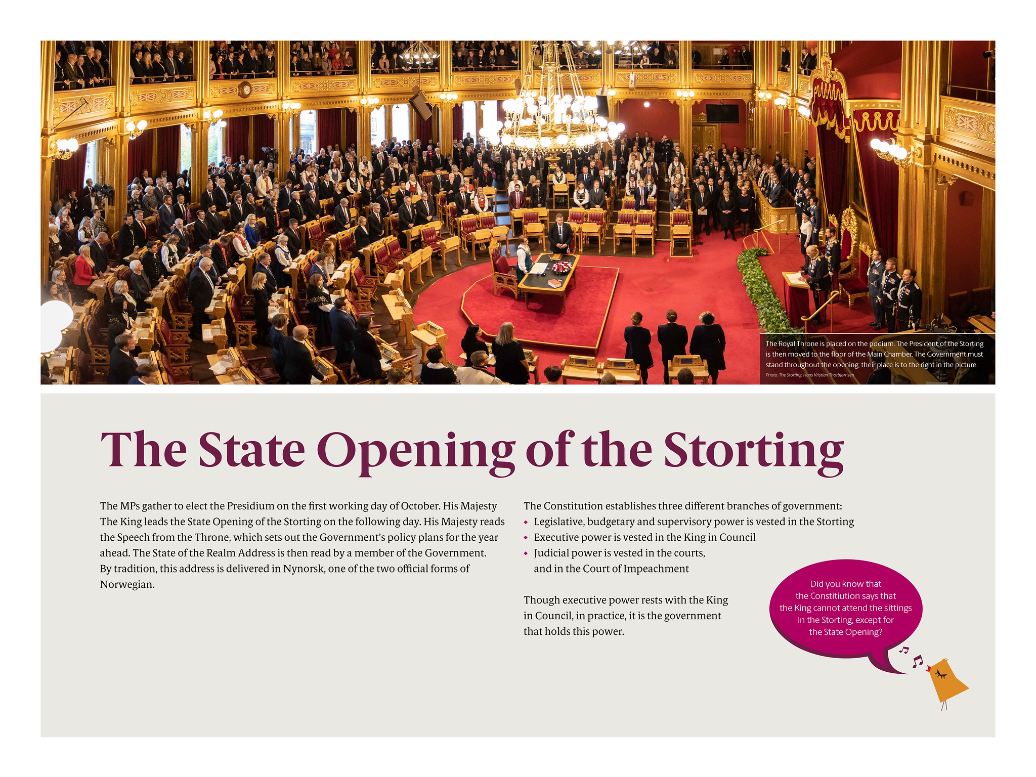 The State opening of the Storting, poster. See text below