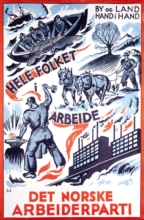 Valgplakat for Arbeiderpartiet, 1933