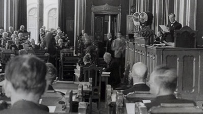 The sitting of the Storting on 14th June 1945. Photo: Karl Korneulissen Kleppe/Storting.