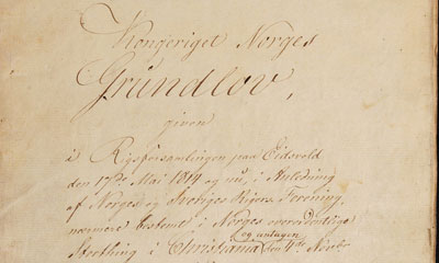 Grunnloven av 4. november 1814. Foto: Stortinget.