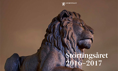 Forsiden til brosjyren Stortingsåret 2016−2017Stortingsåret 2016−2017