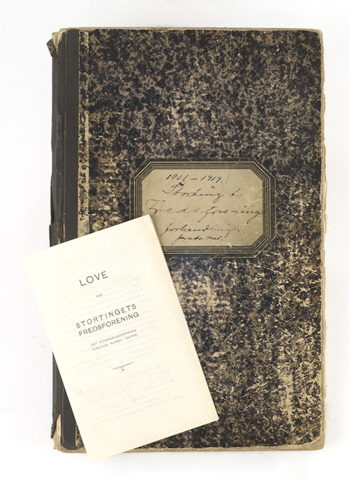 Protokoll for Stortingets fredsforening 1901–1919. 