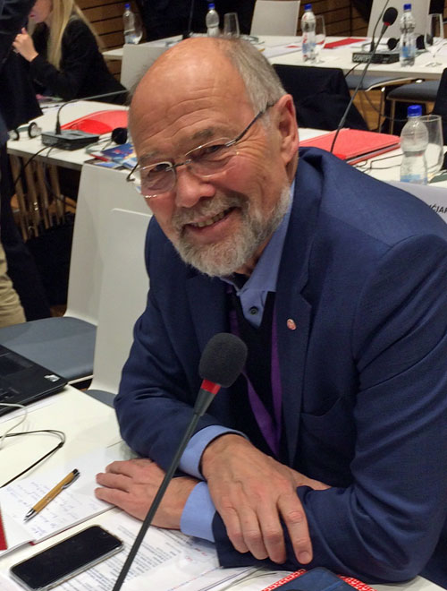 Svein Roald Hansen deltok denne veka på møte for medlemmar av europakomiteane i nasjonale parlament i Europa. Foto. Stortinget.