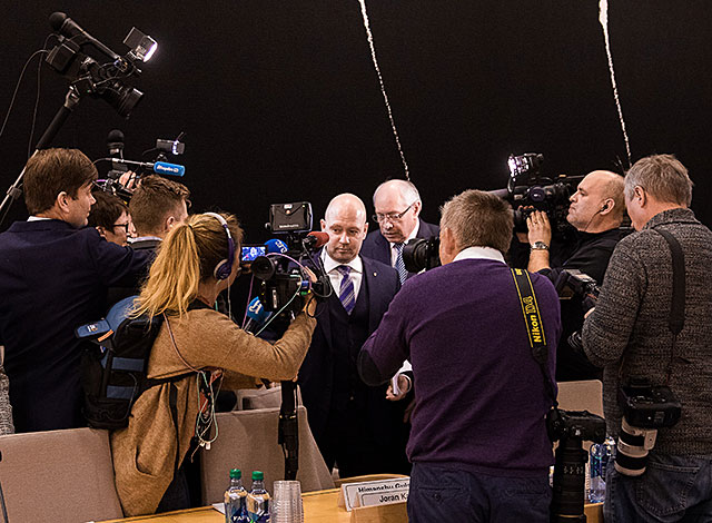 Minister of Justice, Anders Anundsen, at a control hearing. Photo: Storting