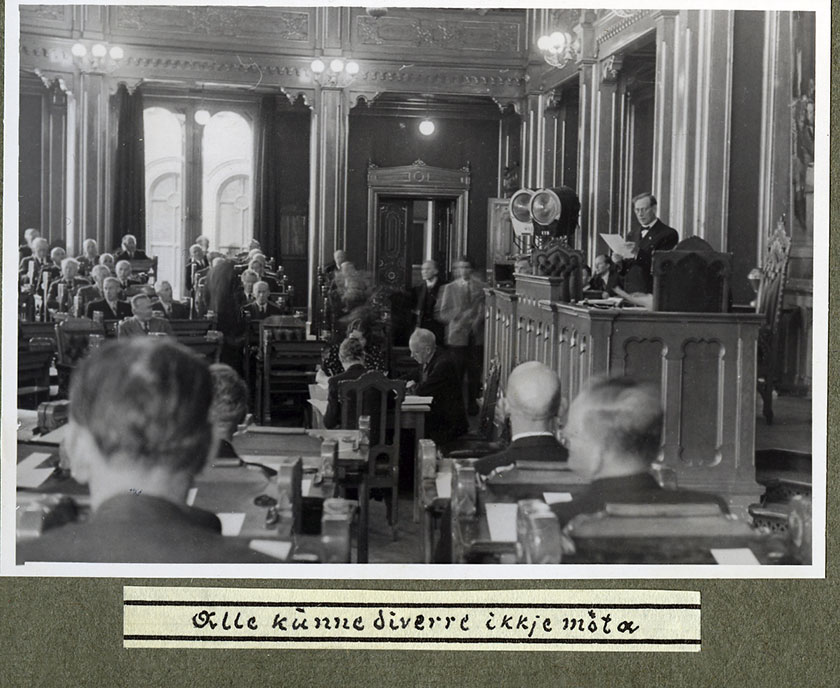 The sitting of the Storting on 14th June 1945.