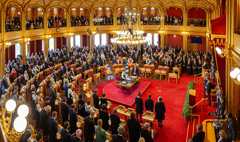  Den høytidelige åpningen av Stortinget i 2019. Foto: Stortinget.