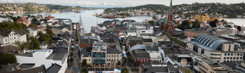 Utsikt over Arendal fra Fløyheia. Foto: Stortinget.