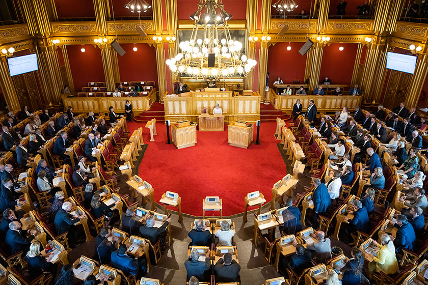 Voting on amendments to the Biotechnology Act on 26th May 2020. Photo: Storting.