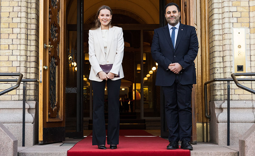 H.R.H. Princess Ingrid Alexandra and President of the Storting Masud Gharahkhani. Photo: Storting.