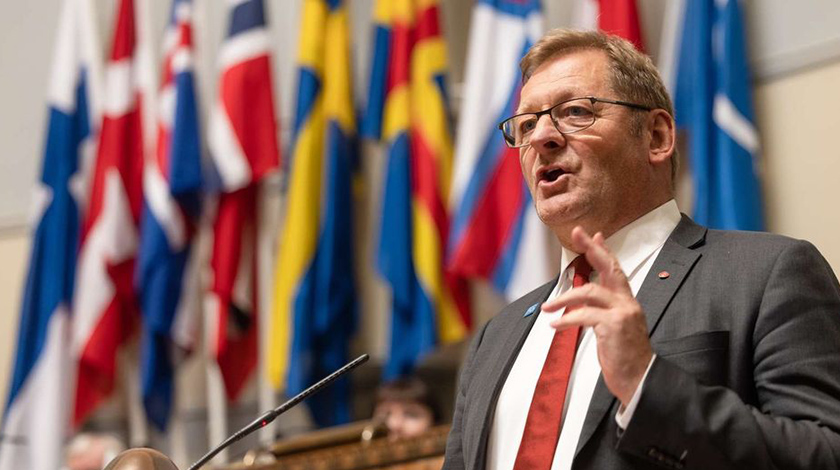 Jorodd Asphjell, President of the Nordic Council, during the Council's session in Helsinki in 2022.