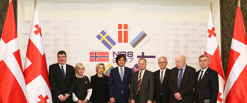 The Chairman of the Parliament of Georgia, Irakli Kobakhidze, and other participants in the NB8 meeting. Photo: Parliament of Georgia.