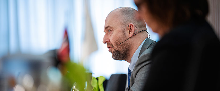 Eirik Sivertsen, leder av Stortingets delegasjon for arktisk parlamentarisk samarbeid. Foto: Benjamin A. Ward / Stortinget.