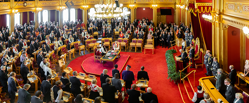 Høytidelig åpning av det 168. storting 3. oktober 2023.