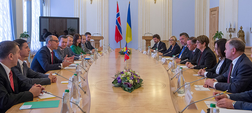 President of the Storting Tone Wilhelmsen Trøen with the delegation in the Ukrainian parliament. Photo: Andriy Nesterenko/Verkhovna Rada.