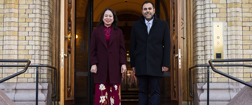 Vietnams visepresident Vo Thi Anh Xuan og stortingspresident Masud Gharahkhani.