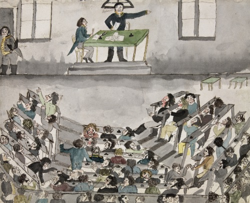 Henrik Wergelands tegning fra stortingsmøtet 10. februar 1824
