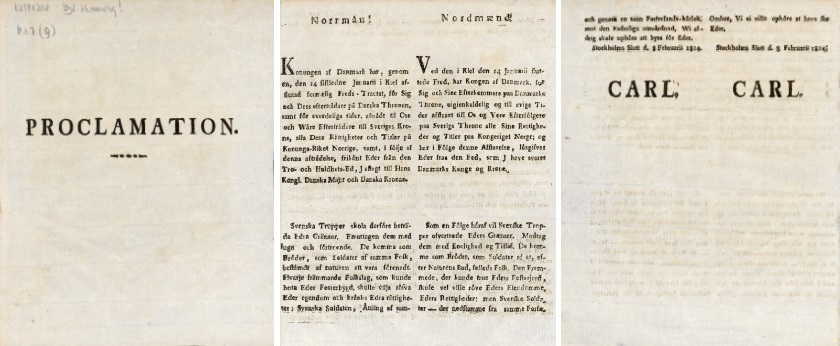 Proklamasjon fra Carl 13. til nordmennene 8. februar 1814