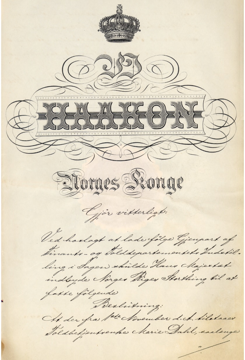 Den første stortingsproposisjon i Haakon 7.s navn, 6. desember 1905