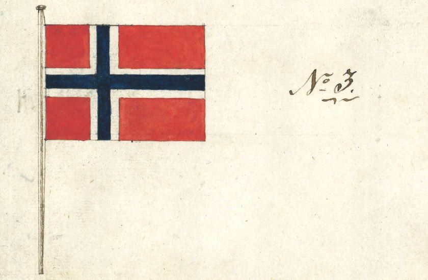 The proposal Frederik Meltzer put forward was the flag we now know as the Norwegian flag. Photo: Archives of the Storting.