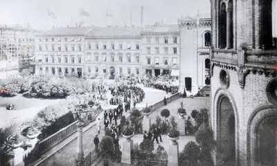 Foto fra fredskonferansen som ble holdt på Stortinget i 1899. Foto: Stortinget