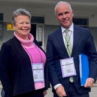 Stortingsrepresentantene Siv Mossleth (SP) og Jan Tore Sanner (H) i Georgia. Foto: Stortinget.